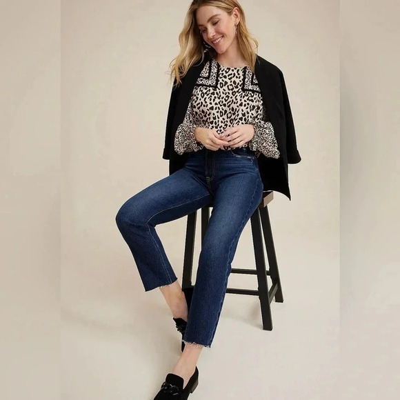 Mix Media Animal Print Blouse, VARIOUS SIZES - Picture 3 of 4